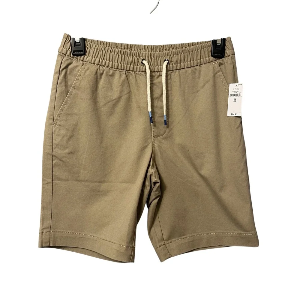 GAP Kids‎ Pull On Shorts Khaki Cotton Blend Elastic Waist Drawstring Size XL